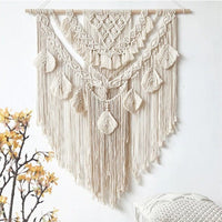 Macramé mural feuille