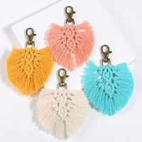 Porte clé macramé feuille
