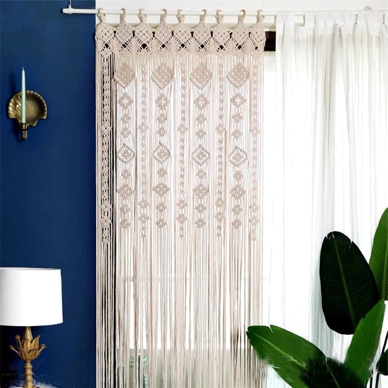 Handmade macramé curtains and dividers in natural cotton — Macramé House