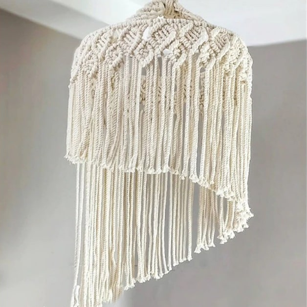 Abat-jour spirale coton macramé