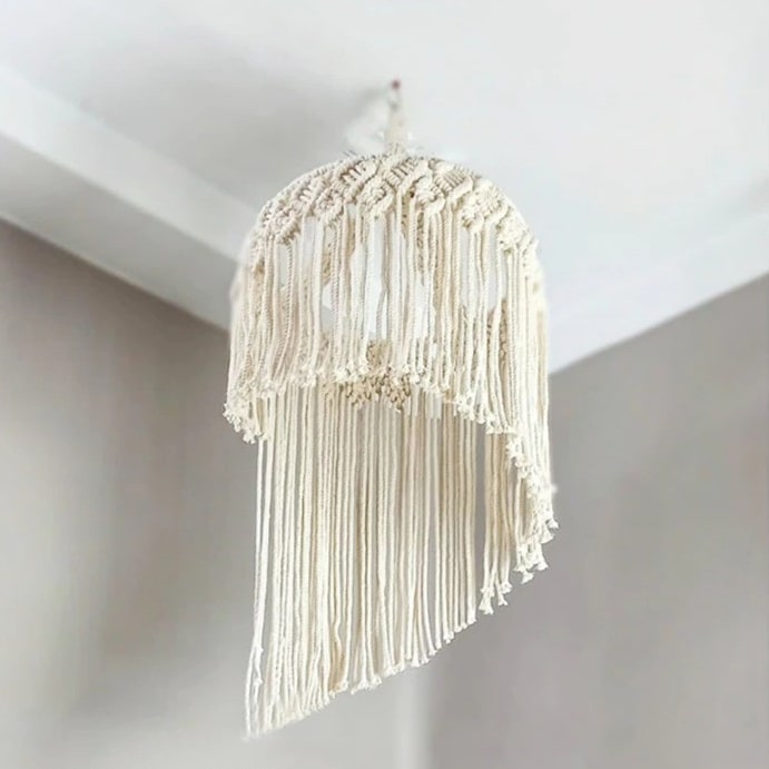 Abat-jour spirale macramé