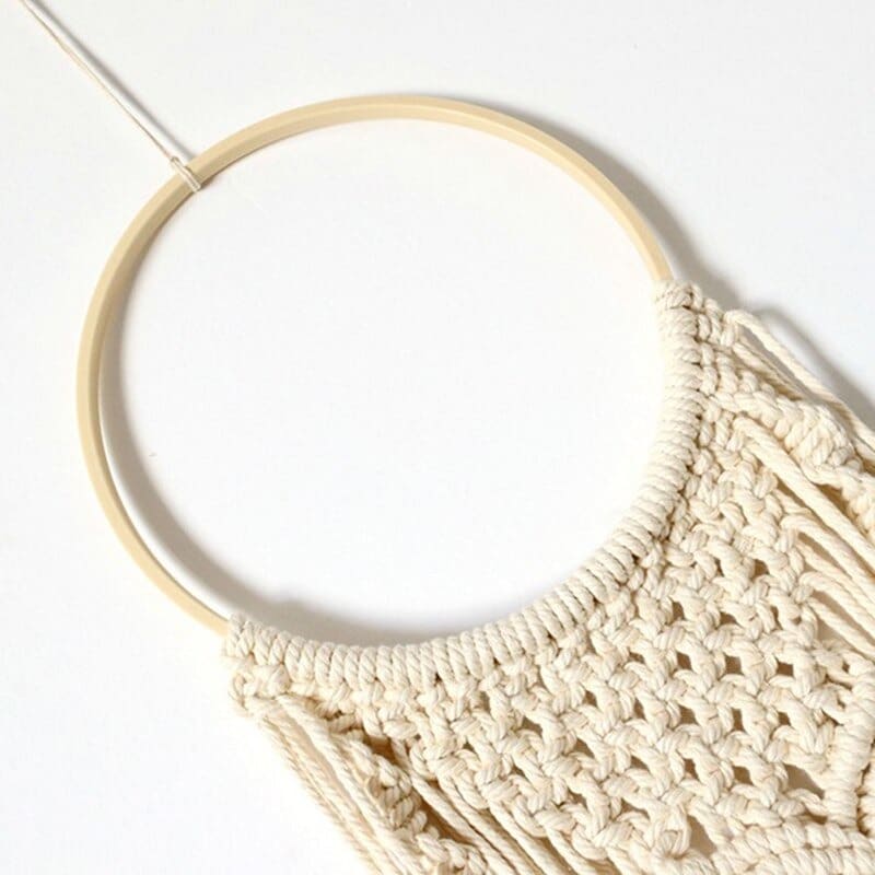 Anneau en bois pour macramé
