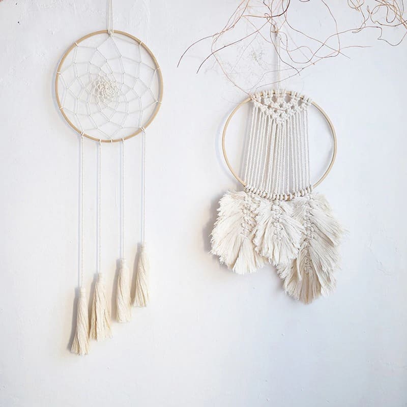 Anneau en bois pour macramé