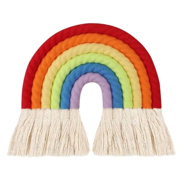 Boho Rainbow Macrame — Cotton | Handmade Boho Wall Decor - Pastel Pink (2)
