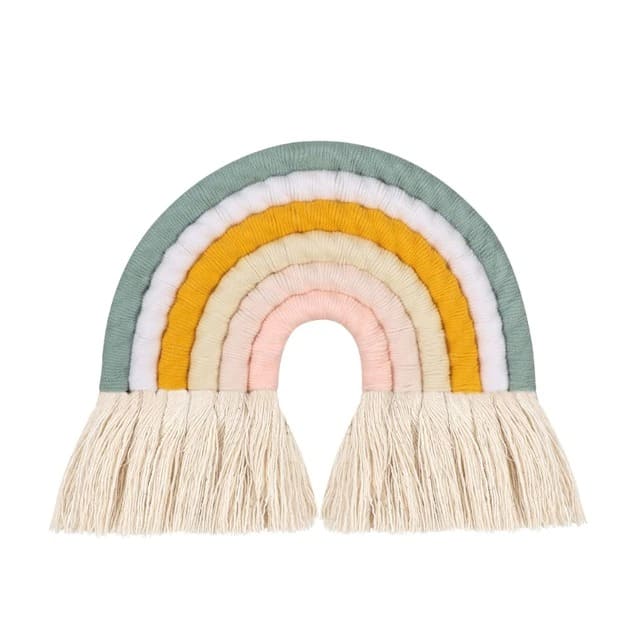 Boho Rainbow Macrame — Cotton | Handmade Boho Wall Decor - Pastel Pink (2)
