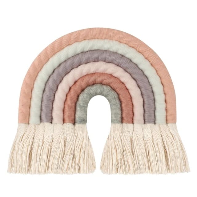 Boho Rainbow Macrame — Cotton | Handmade Boho Wall Decor - Pastel Pink (2)