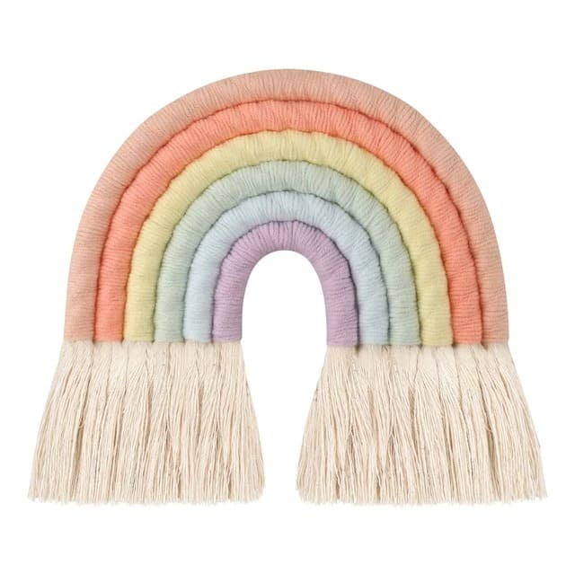 Boho Rainbow Macrame — Cotton | Handmade Boho Wall Decor - Pastel Pink