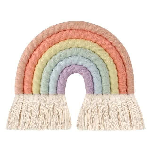 Boho Rainbow Macrame — Cotton | Handmade Boho Wall Decor - Pastel Pink (2)