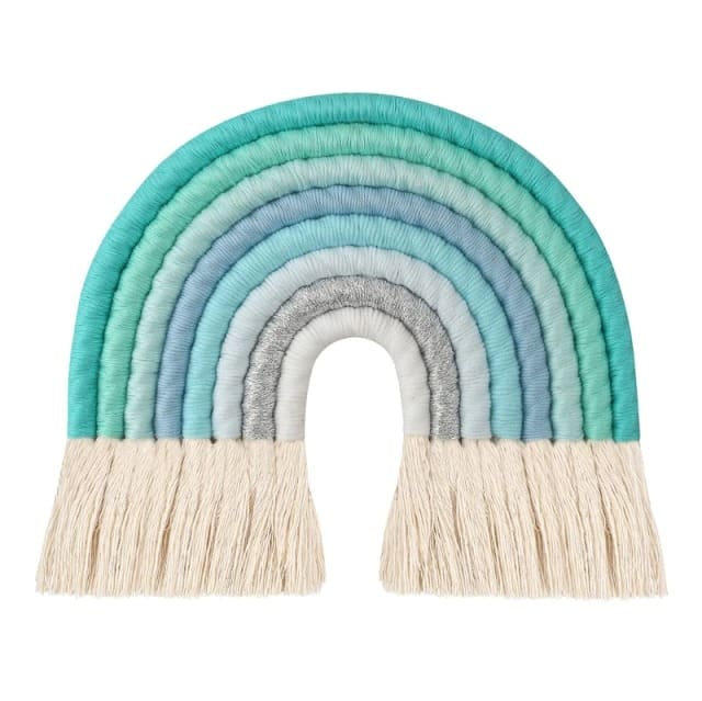 Boho Rainbow Macrame — Cotton | Handmade Boho Wall Decor - Mint Blue