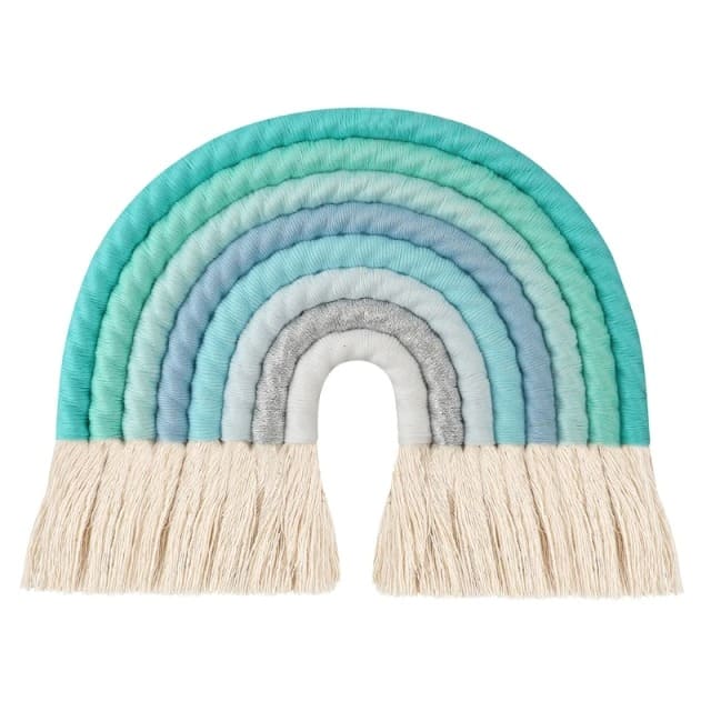 Boho Rainbow Macrame — Cotton | Handmade Boho Wall Decor - Mint Blue