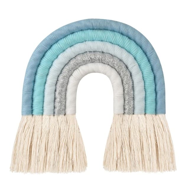 Boho Rainbow Macrame — Cotton | Handmade Boho Wall Decor - Mint Blue