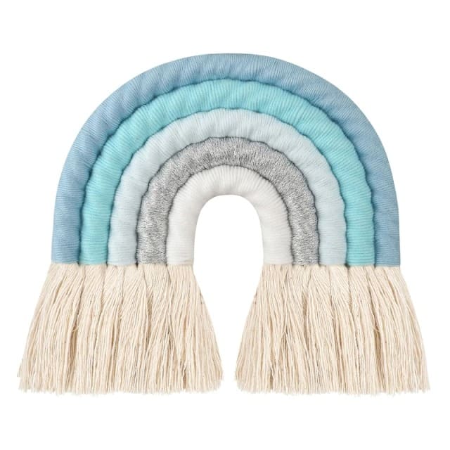 Boho Rainbow Macrame — Cotton | Handmade Boho Wall Decor - Mint Blue
