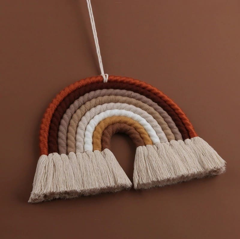 Arc en ciel macramé terracotta