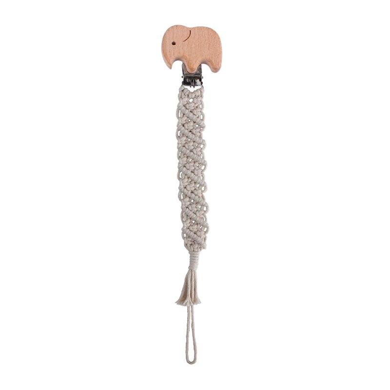 attache tétine en macramé éléphant
