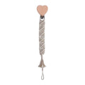 attache tétine en macramé coeur