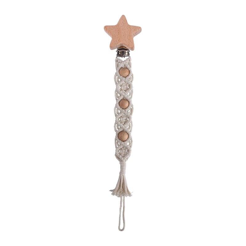 attache tétine en macramé étoile