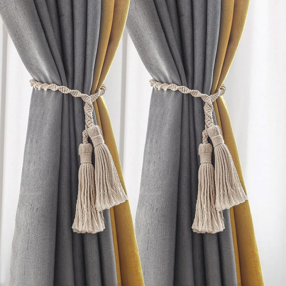 Paire d'attache rideaux corde macramé