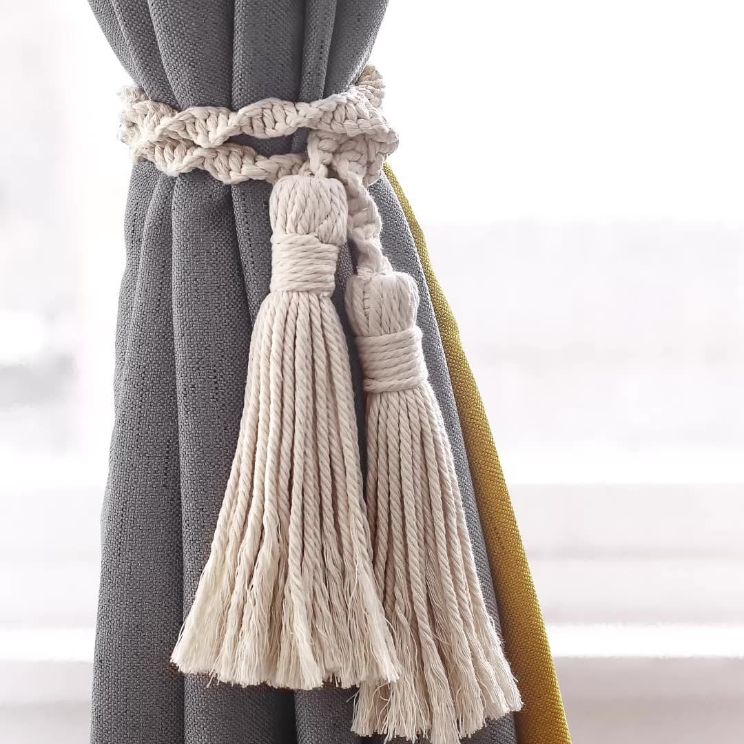 Attache rideau macramé corde