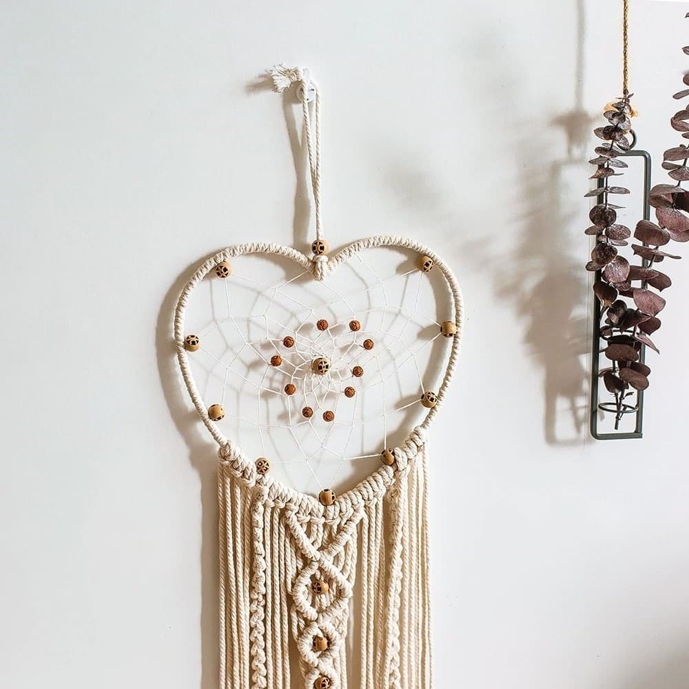 Attrape reve cœur macramé