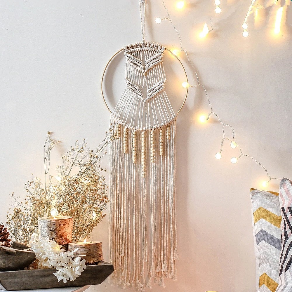 Attrape reve perle macramé