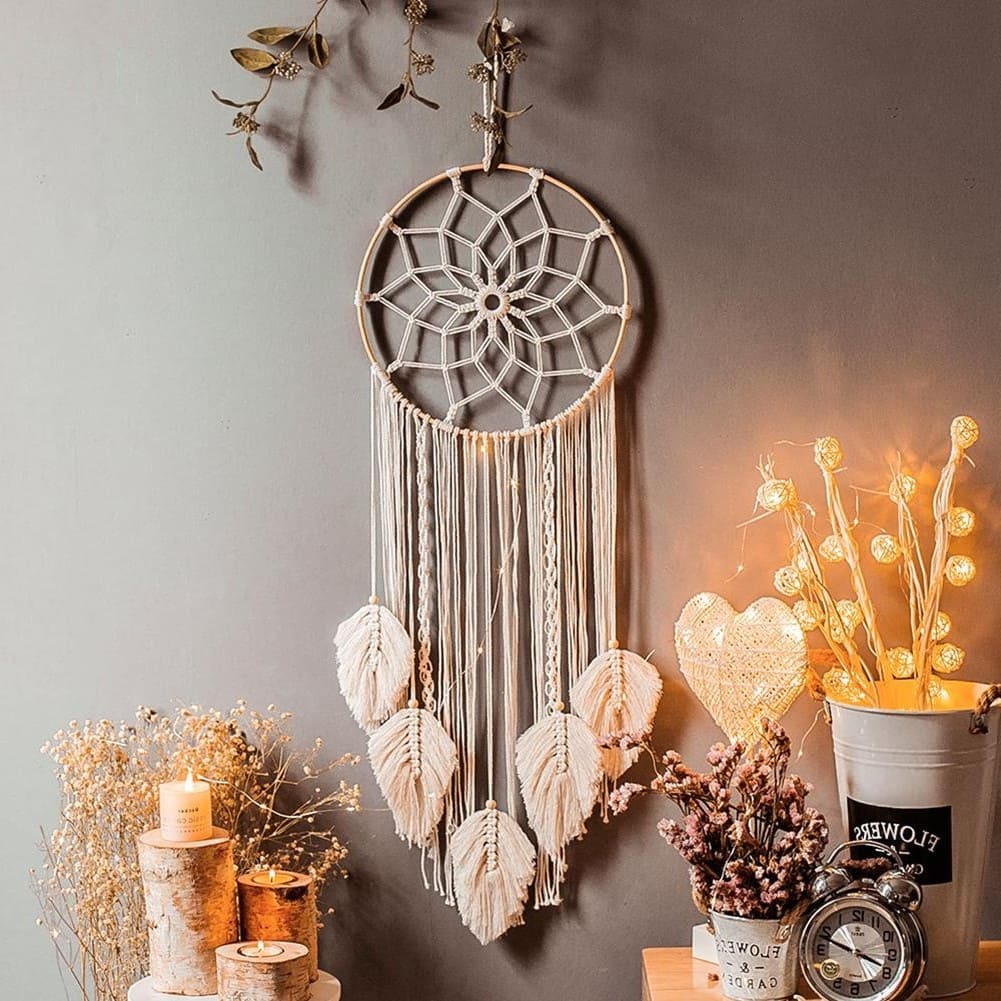 Attrape reve plume macrame