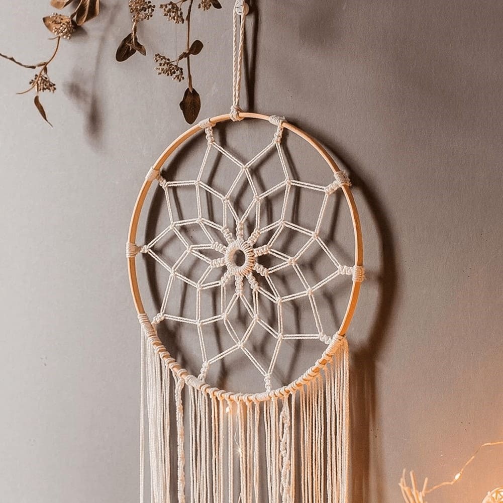 Attrape reve plume macrame