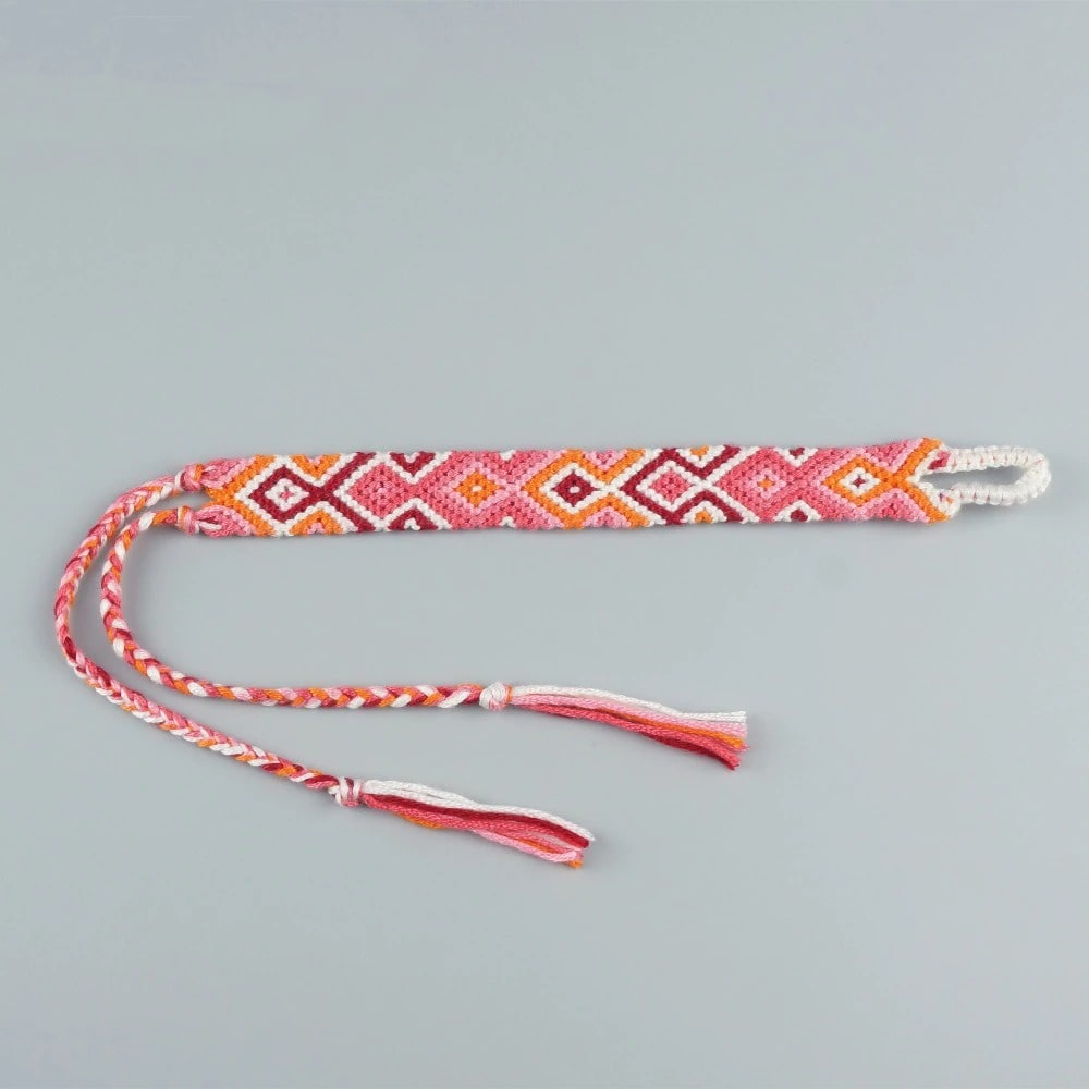 Bracelet brésilien macramé rose