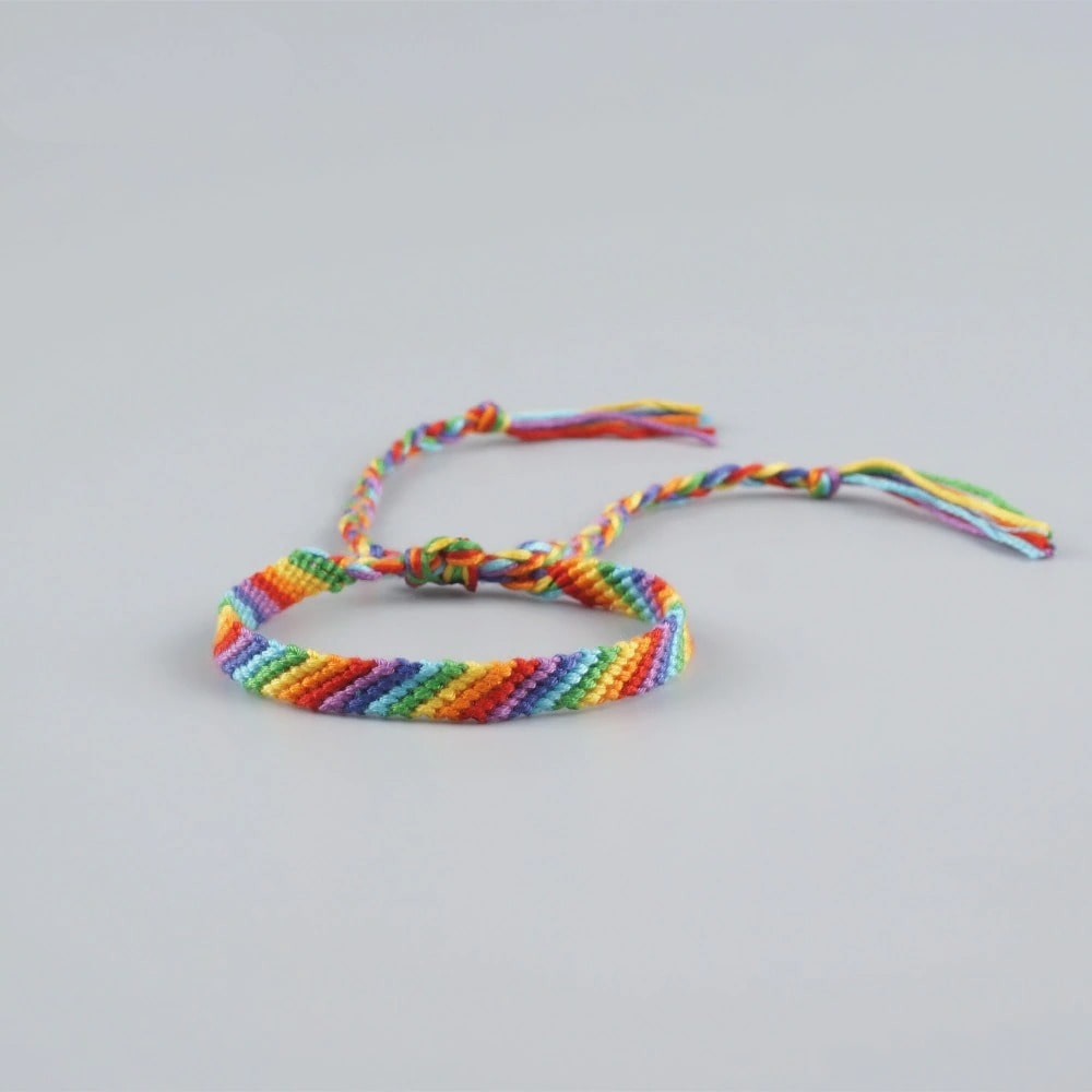 Bracelet cheville macramé multicolore