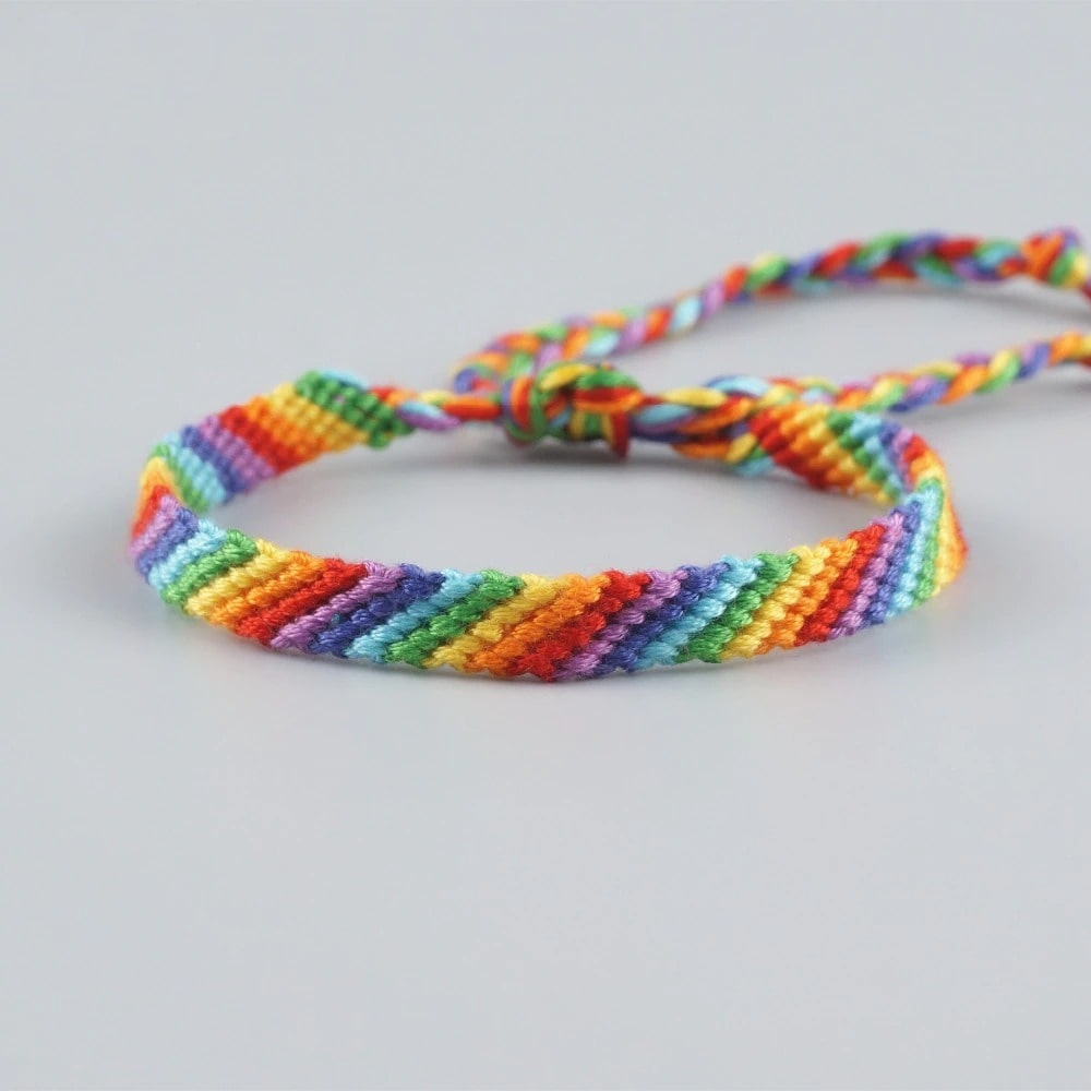 Bracelet cheville macramé multicolore