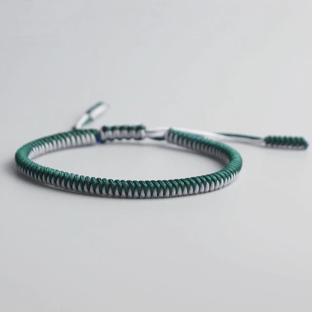 Bracelet macramé 2 couleurs vert