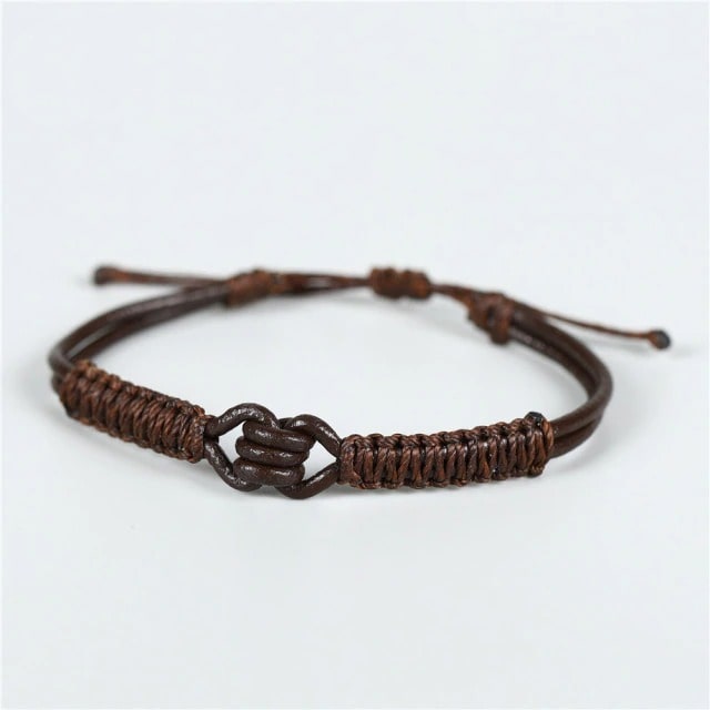 Bracelet macramé pour homme marron