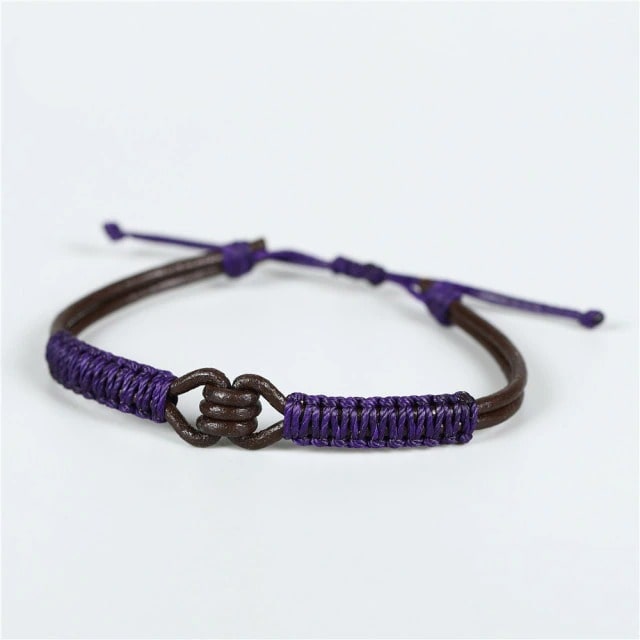 Bracelet macramé pour homme violet