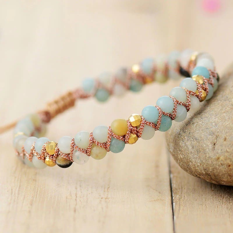 Bracelet macramé avec perles