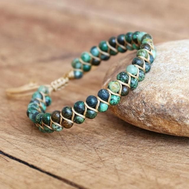Bracelet macramé avec perles