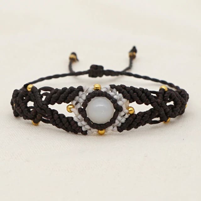 Bracelet macramé avec pierre