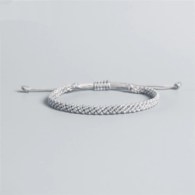 Bracelet macramé simple argent