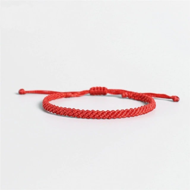 Bracelet macramé simple rouge