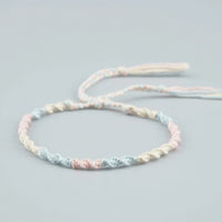 Bracelet macramé torsadé beige