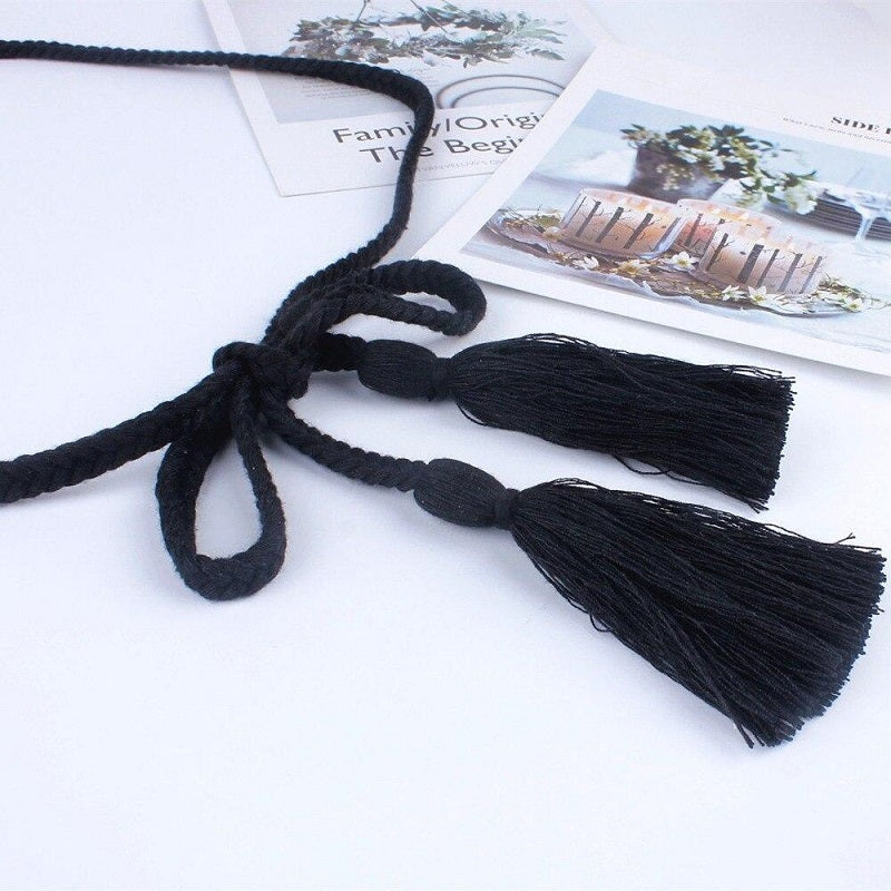 ceinture macramé femme noire