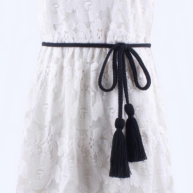 ceinture noire pour femme en macramé