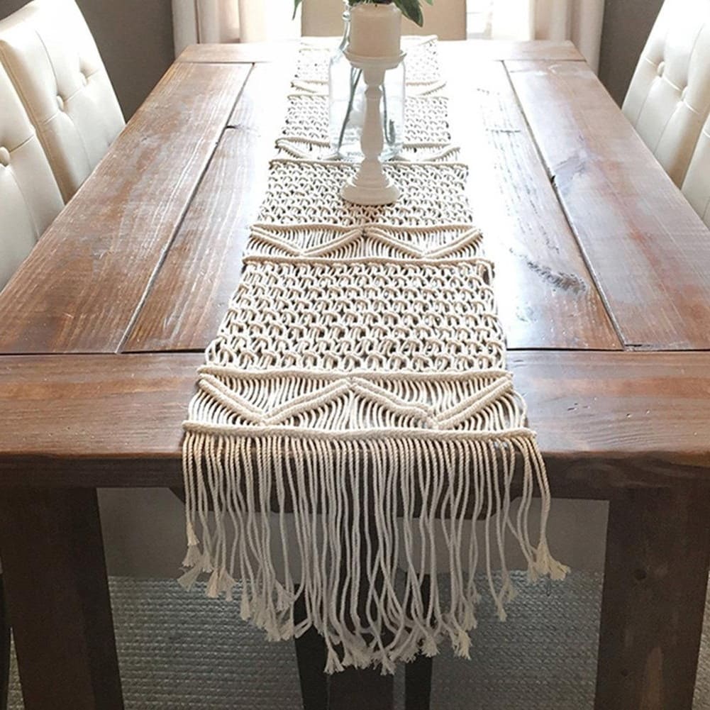 Chemin de table macramé bohème