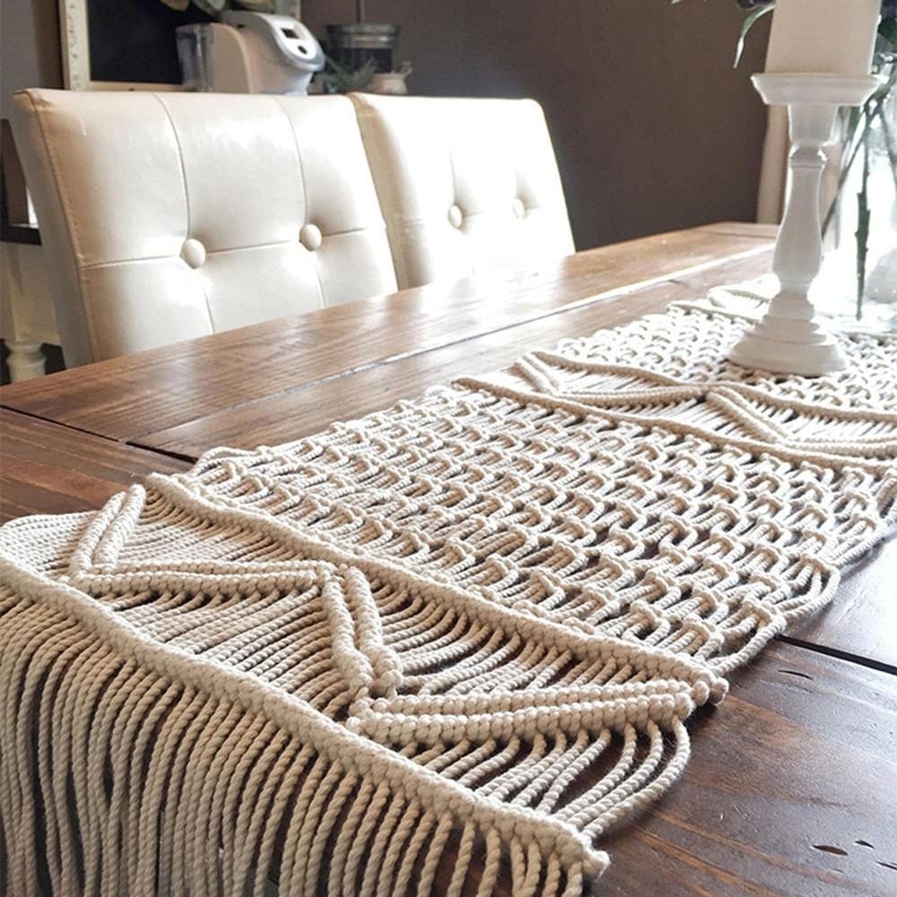 Chemin de table macramé style bohème