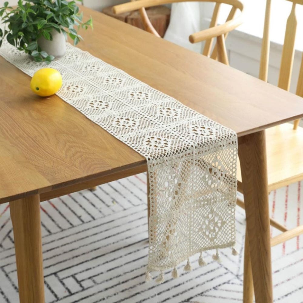 Chemin de table dentelle macramé