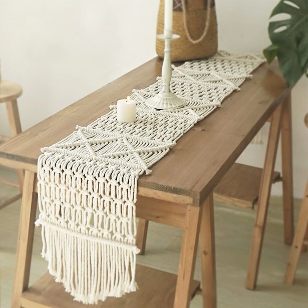 Chemin de table macramé mariage