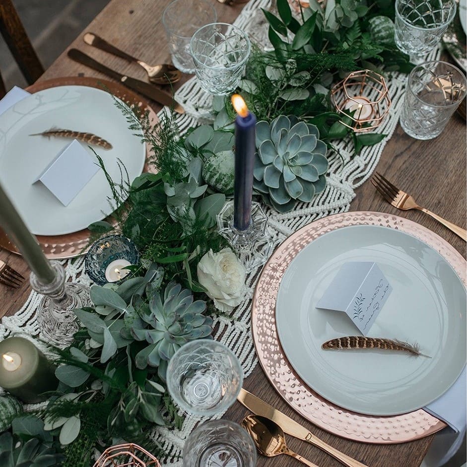 Chemin de table bohème mariage