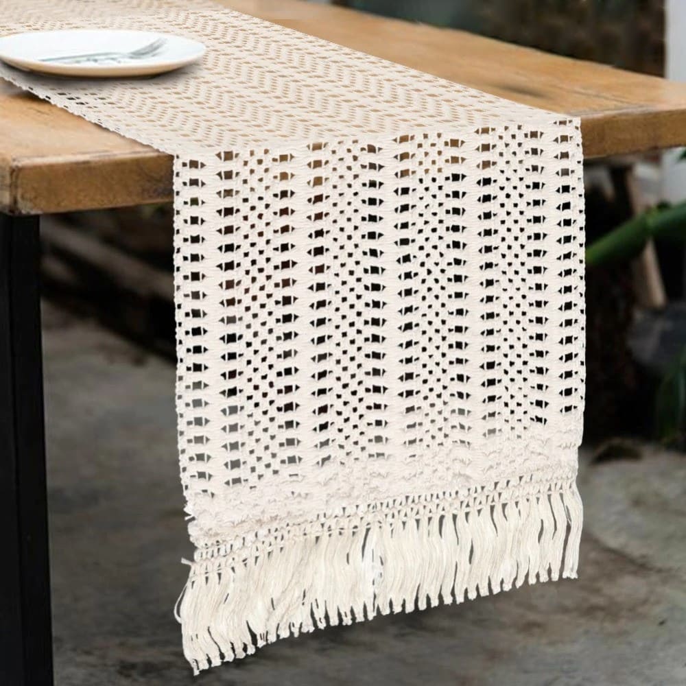 Chemin de table style macramé dentelle