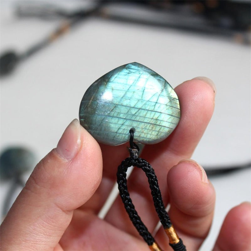 Collier macrame labradorite