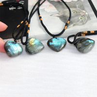Collier macrame labradorite