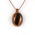 Collier macramé pierre marron