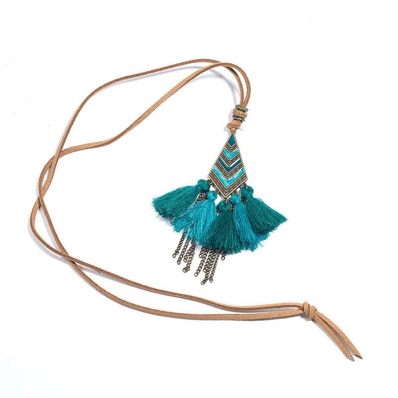 Collier style macramé vert